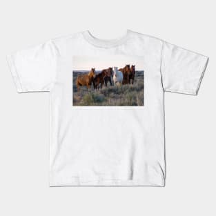 Herd of Wild Mustangs Kids T-Shirt